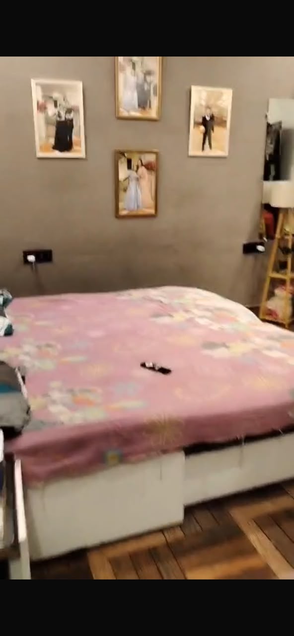 Master bedroom with floral bedspread